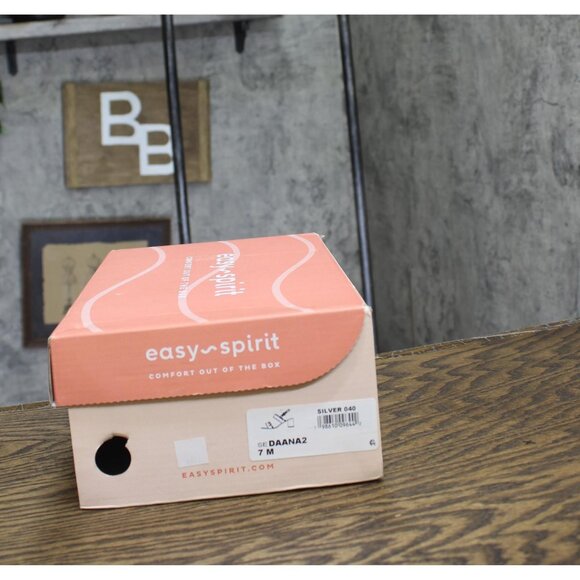 NWT Easy Spirit Daana Block Heel Sandals SEDAANA2 Silver Brown / Natural 7M - Picture 11 of 12